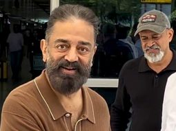Kamal Hassan greeting fans at the airport