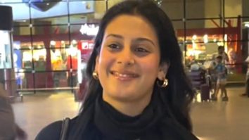 Isha Malviya’s all black airport look