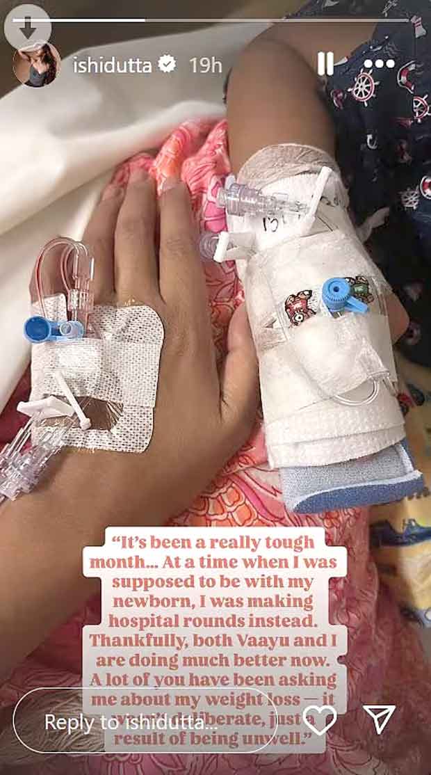 entertainment Ishita Dutta gets hospitalised alongside son Vayu; actress reveals health scare after recent birth of second child