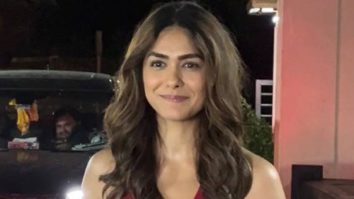 Mrunal Thakur in bold red dress pose for the paps