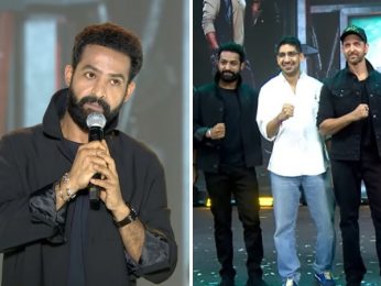 War 2 GRAND event in Hyderabad: Jr NTR remembers Hrithik Roshan’s “BEAUTIFUL hug” on first day of shoot: “I am extremely PROUD to have danced beside you”; adds, “Ayan Mukerji will be remembered for directing one of the GREATEST films of our time”