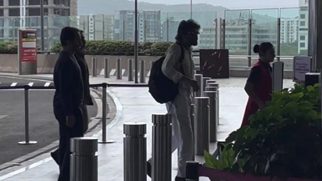 Nagarjuna spotted at the airport on a rainy day