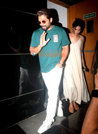 Photos: Allu Arjun with wife and kids snapped outside a restaurant in BKC