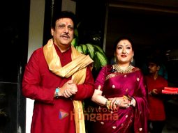 Photos: Govinda, Sunita Ahuja and Yashvardhan Ahuja welcome Ganpati at their residence