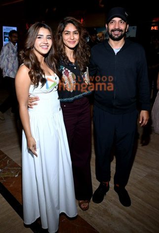 Photos: Mrunal Thakur, Deepak Dobriyal and Akanksha Puri snapped at a special screening of Son Of Sardaar 2 hosted by debutant Roshni Walia