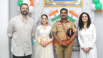 Photos: Rohit Shetty, Nushrratt Bharuccha and Amruta Khanvilkar snapped at the Police Officers Colony on Independence Day