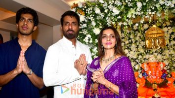 Photos: Sonu Sood snapped with his wife at Ganapati bappa darshan