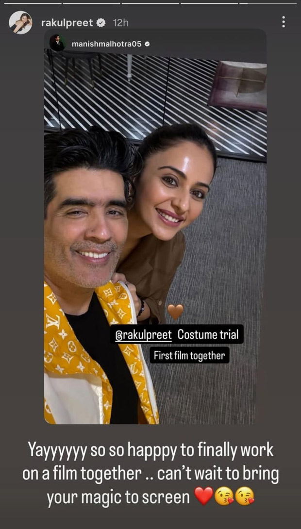 Rakul Preet Singh drops a photo with Manish Malhotra as she collaborates with him for her next film