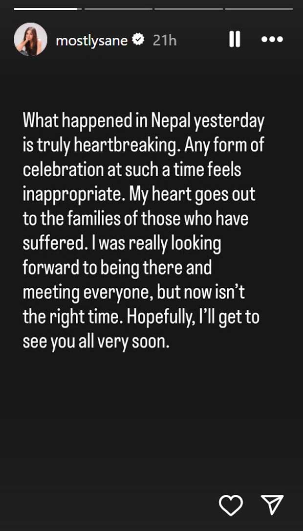 Prajakta Koli cancels Nepal trip amid Gen Z protests and violence