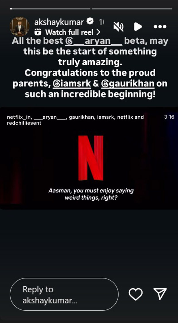 Akshay Kumar and other celebs shower love on Aryan Khan’s directorial debut The Ba***ds of Bollywood