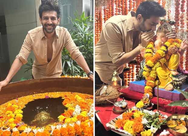 Kartik Aaryan performs emotional Ganpati Visarjan at home with eco-friendly touch; fans can’t stop gushing
