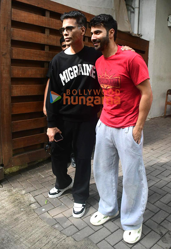 Photos: Karan Johar and Varun Dhawan spotted at Dharma Productions’ office in Khar