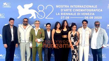 Photos: Sharib Khan, Ranjan Singh, Anuparna Roy, Alberta Barbara (Festival Head, Venice), Anurag Kashyap and Vikas Kumar snapped at the world premiere of Songs of Forgotten Trees at the 82nd Venice International Film Festival