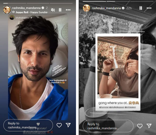 Rashmika Mandanna confirms Cocktail 2 with Shahid Kapoor and Kriti Sanon in latest social media post