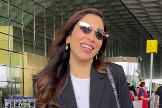 Sophie Choudry in a chirpy mood at the airport