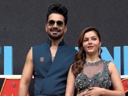 Rubina Dilaik flaunting her curves in a metallic saree! Pose with husband Abhinav Shukla