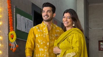 Arjun Bijlani pose with wife this Ganesh Utsav