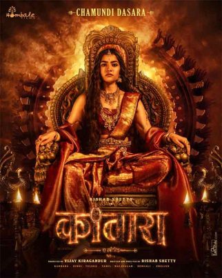 Team Kantara: Chapter 1 extends warm wishes on Chamundi Dasara by sharing Rukmini Vasanth’s breath-taking poster: “May blessings and divinity guide us all”