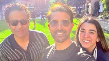 Hrithik Roshan cheers for Saba Azad as he poses for a ‘sunny selfie’ with Songs of Paradise director Danish Renzu