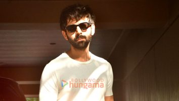 Photos: Kartik Aaryan and Karan Johar snapped in Juhu