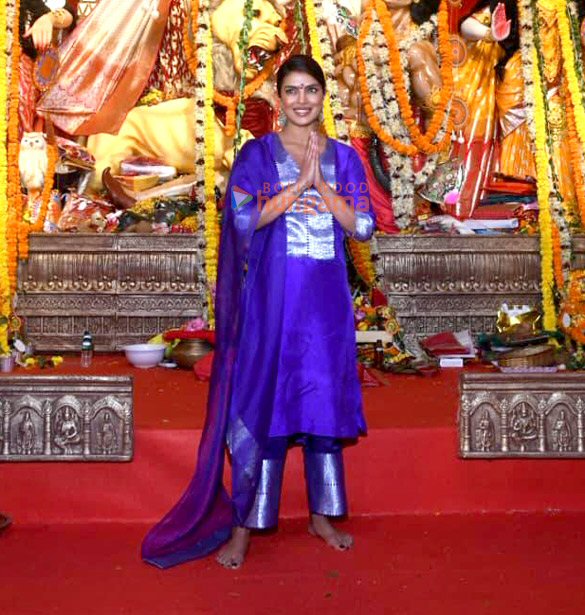 photos priyanka chopra jonas ranbir kapoor rani mukerji kajol and others snapped during durga puja at north bombay sarbojanin 1