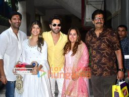 Photos: Varun Dhawan snapped with his family during Dhanteras puja at David Dhawan’s office in Juhu