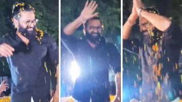 Rishab Shetty receives thunderous welcome outside Gaiety Galaxy for Kantara: Chapter 1