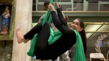 Practicing for lady Tarzon? Nikita Dutta