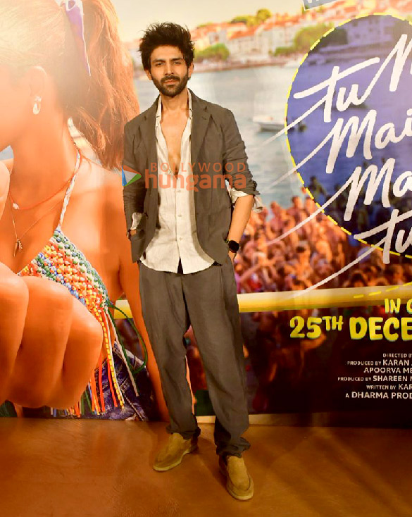 photos kartik aaryan and ananya panday at the formers birthday celebration and the teaser launch of their film tu meri main tera main tera tu meri 2