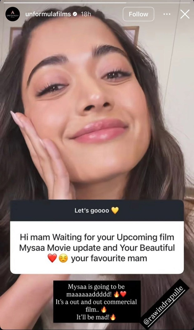 Rashmika Mandanna starrer Mysaa goes on floors in Kerala; actress promises it will be “Maaaaaaddddd!”