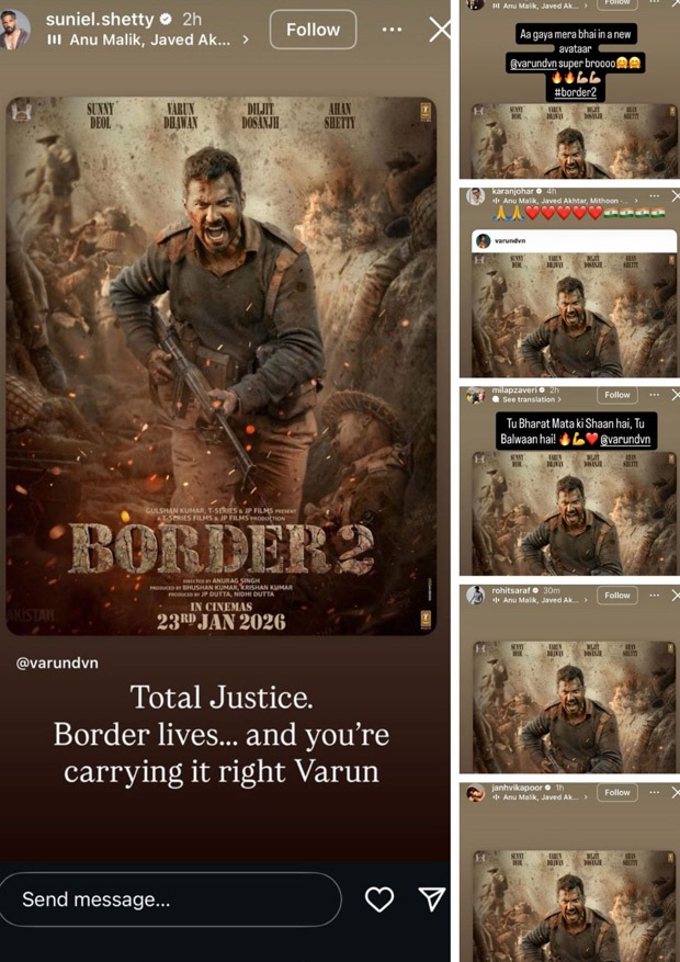 Varun Dhawan’s Border 2 look earns praise from Suniel Shetty, Karan Johar, and others!