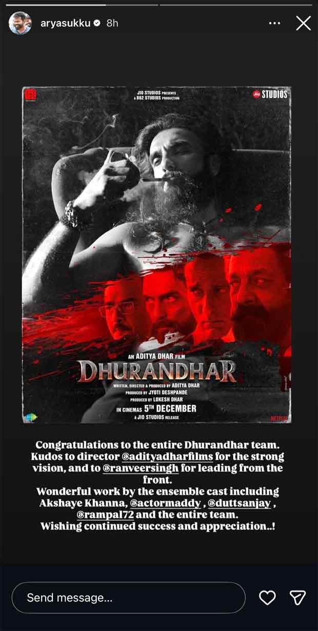 Pushpa director Sukumar B gives shoutout to Dhurandhar team; praises Ranveer Singh for “leading from the front”