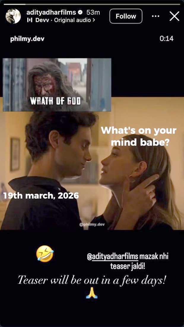 Aditya Dhar breaks silence on Dhurandhar 2 teaser; confirms release ‘in a few days’