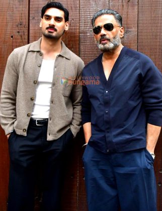 Photos: Ahan Shetty and Suniel Shetty snapped in Juhu