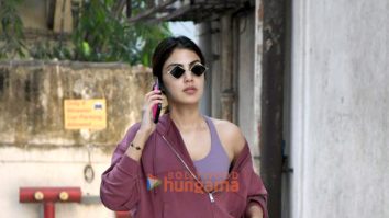 Photos: Rhea Chakraborty spotted outside a gym in Bandra