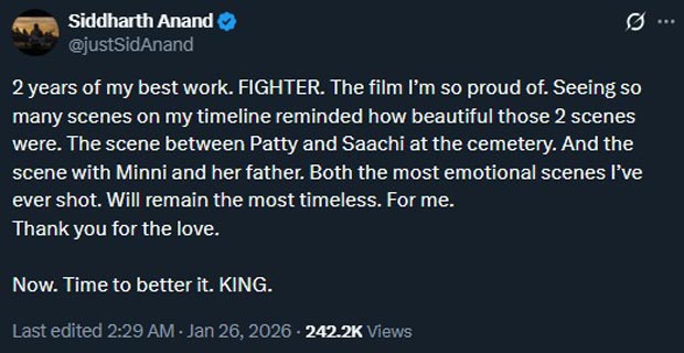 Siddharth Anand promises to “raise the bar” with Shah Rukh Khan’s King in Fighter’s second anniversary post
