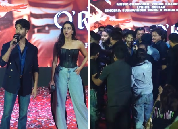 O’Romeo song launch: Shahid Kapoor, Triptii Dimri STUNNED as fans storm the stage to dance on ‘Paan Ki Dukaan’; bouncers save the day; Shahid’s quotes steal the show – “During promotions, roz Shendi l