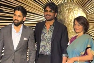 Nagarjuna pose with son Naga Chaitanya