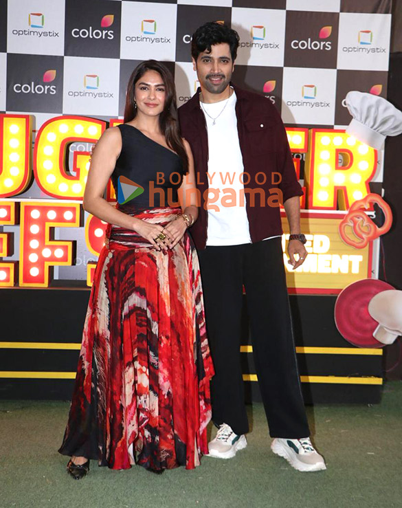 photos mrunal thakur and adivi sesh snapped promoting dacoit on the sets of laughter chefs 4