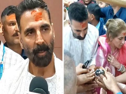 Akshay Kumar visits Mahakaleshwar Temple in Ujjain with Dimple Kapadia ahead of Bhooth Bangla release: “I prayed for the entire country” Akshay Kumar visits Mahakaleshwar Temple in Ujjain with Dimple Kapadia ahead of Bhooth Bangla release: “I prayed for the entire country”