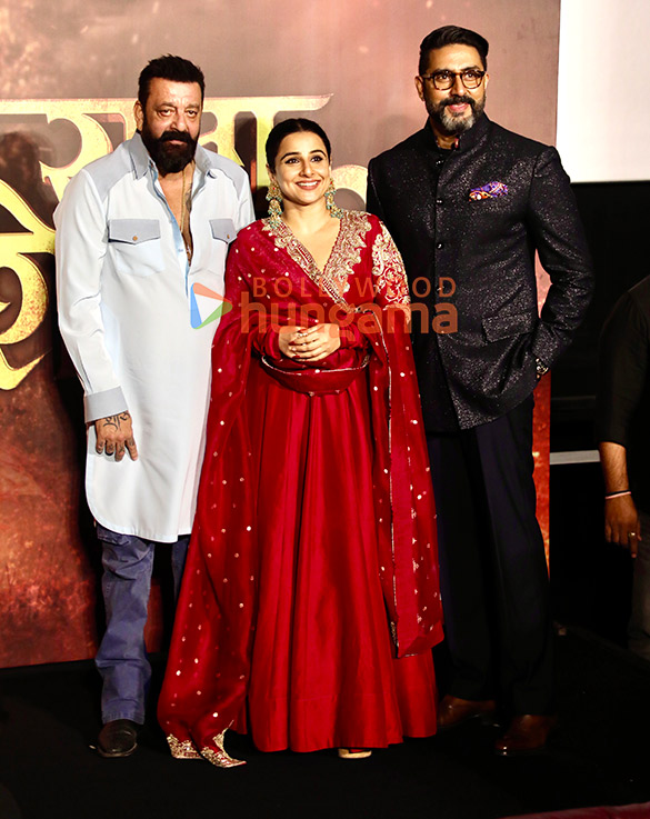 photos riteish deshmukh genelia deshmukh sanjay dutt abhishek bachchan vidya balan and others grace the trailer launch of raja shivaji 3 2
