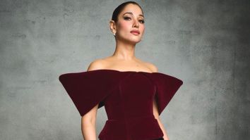 Tamannaah Bhatia attends The Devil Wears Prada 2 screening in burgundy David Koma look