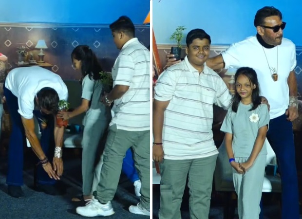 Jackie Shroff interacts with children at The Great Grand Superhero trailer launch event
