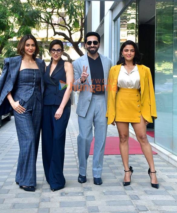 Photos: Ayushmann Khurrana, Rakul Preet Singh, Sara Ali Khan and Wamiqa Gabbi snapped promoting Pati Patni Aur Woh Do