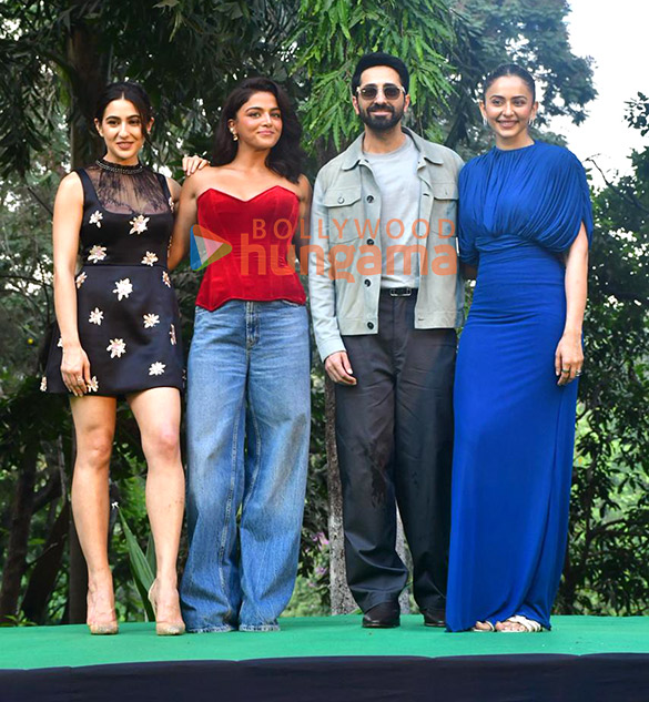photos ayushmann khurrana sara ali khan rakul preet singh wamiqa gabbi and others grace the trailer launch of pati patni aur woh do at sanjay gandhi national park 26 4