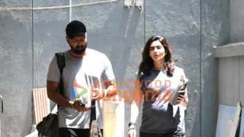 Photos: Karishma Tanna snapped with her husband Varun Bangera outside the gym