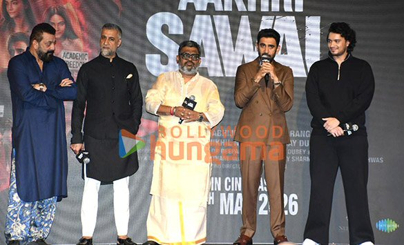 photos sanjay dutt nitu chandra srivastava tridha choudhary and others snapped at trailer launch of aakhri sawal 7