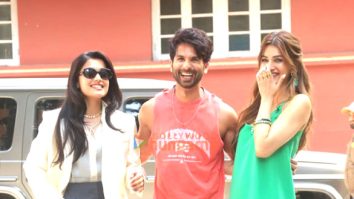 Photos: Shahid Kapoor, Kriti Sanon and Rashmika Mandanna snapped at Spotify office for Cocktail 2 promotions