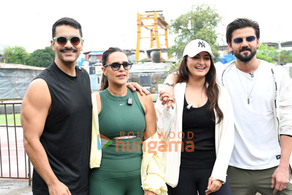 Photos: Neha Dhupia, Angad Bedi, Sonakshi Sinha, and Zaheer Iqbal snapped shooting the Double Date episode