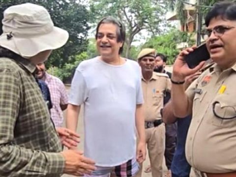 Chandrachur Singh interacts with officials during Gurugram demolition drive outside his residence